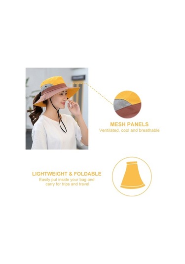 Artfulabode Ve Ve Skycity Şapka Poni Outdoor Koruyucu Kayışı Katlanabilir İle İdeal İçin Hafif Güneş Diğer Deliği Çene Ayarlanabilir Aktiviteler - Es Çok Renkli