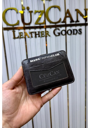 Cüzcan Jorvik Patlı Hakiki Deri Premium Kartlık Kişiye Özel İsim Baskılı Kahverengi