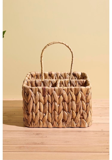 Cliento Hasır 3 Bölmeli Organizer Sepet Kahverengı Kahverengi