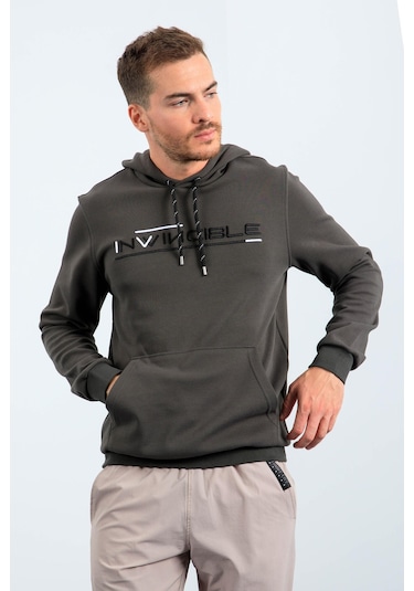 Tommy Life Haki Kanguru Cep Standart Kalıp Kapüşonlu Erkek Sweatshirt - 87883 Haki