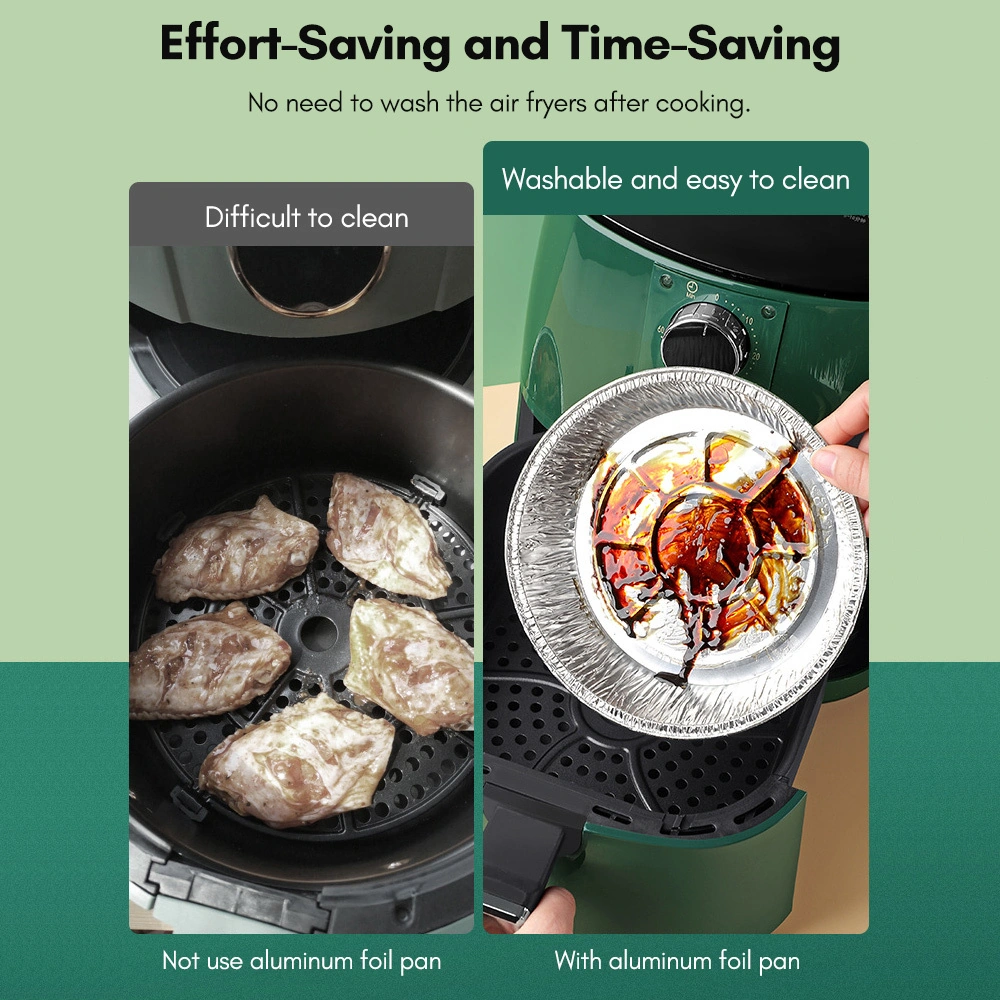 Konesam Fırın Ve Hava Fritözü İçin Aluminyum Folyo Tabak - Yağ Giderici, Isı Dayanıklı, 8 İnç Derin 20 Adet