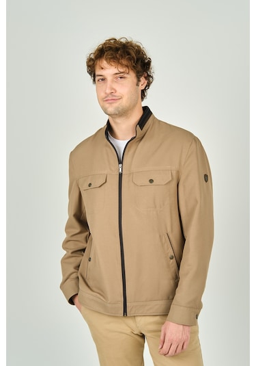 Lucas Erkek Hakim Yaka Cep Detaylı Mevsimlik Spor Mont 2734 Bej Bej