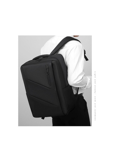 Novahub Sones Usb Şarjlı 17 Laptop Çanta, Su Geçirmez Siyah Siyah