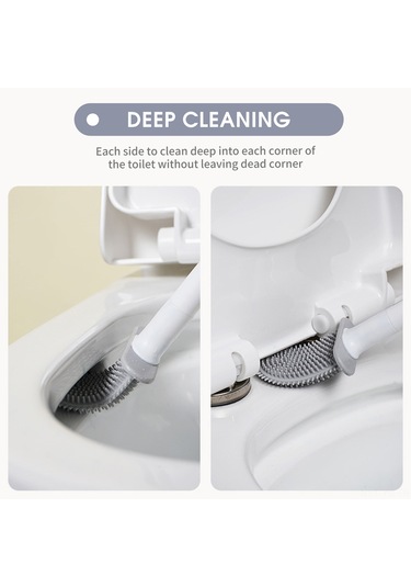 Yunboo Duvar Takımlı Tuvalet Fırçası, Tpr Yumuşak Uç, Tam Temizlik, Su Geçirmez, Kolay Kurulum, Banyo Organizerı Yeşil