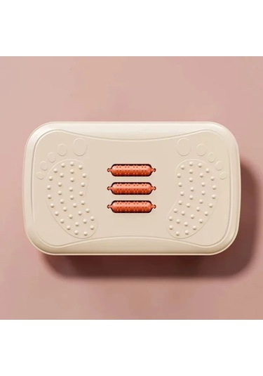 Lichen Ergonomik Ayak Taburesi Masaj Silindirleri Kaymaz Şerit Beyaz