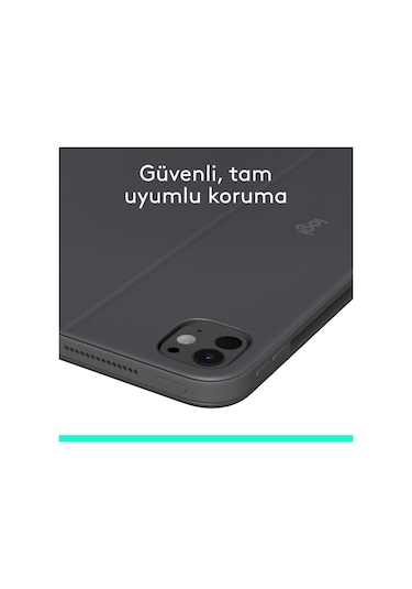 Logitech Combo Touch 11 İnç Apple Uyumlu iPad  Pro M4 İle Türkçe Klavyeli Tablet Kılıfı - Gri