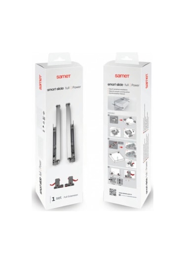 Smart Slide Frenli Bas-Aç Tam Açılım 500 Mm Mandallı Çekmece Rayı