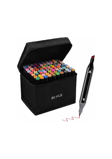 Valkyrie Touch Marker Art Çift Taraflı Kalem Seti 80 Adet