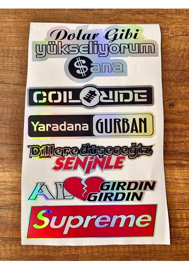 Araç Arka Cam Yazısı Hologramlı Yan Kapı, Yan Cam Stickerı Dolar Gibi