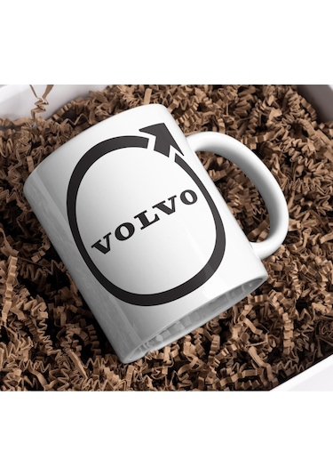 Applucky Volvo Logo Tarihçesi Baskı Kupa Bardak Beyaz