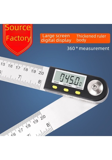Shineyee Ahşap İşleri İçin Dijital Açı Ölçer, 0-200mm, Yüksek Hassasiyetli, Paslanmaz Çelik, Ekonomik Model, Açı Ölçüm Aleti