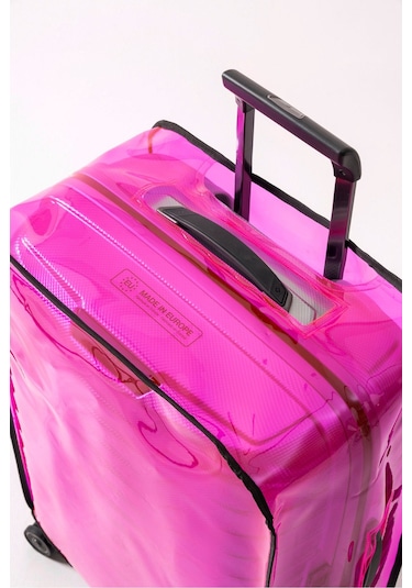 Trink Çanta Şeffaf Valiz Ve Bavul Kılıfı Neon Renk Pvc Neon Pembe