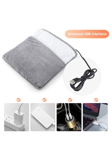 Eternal Luck Sabit Sıcaklıkta Isıtma Ev Tipi Usb Ayak Isıtıcısı Gri