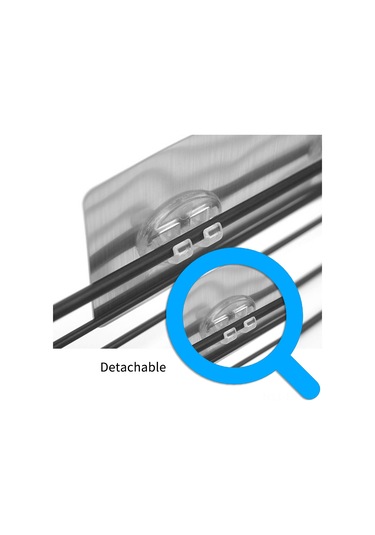 Hfambition Siyah Metal Duvar Takımı: Banyo Ve Mutfak İçin Deliksiz Rak, 1 Adet Yapıştırıcı Kanca İle - Sj190518 Siyah