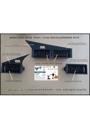 Mercedes Benz W201 / E190 Havalandırma Seti