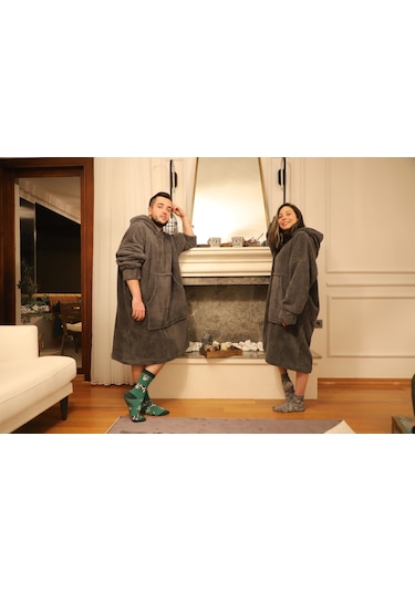 Rokeff Wellsoft Tek Kişilik Giyilebilir Battaniye Antrasit L/XL