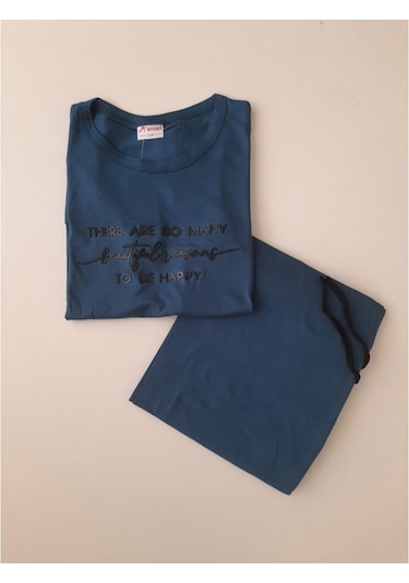 Arcan | Kadın Kısa Kol Viskon Pijama Takımı (531805626) Turkuaz