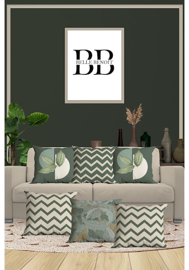 Belle Benoit Baskılı Dekoratif 6'lı Koltuk Kırlent Kılıfı Desen38