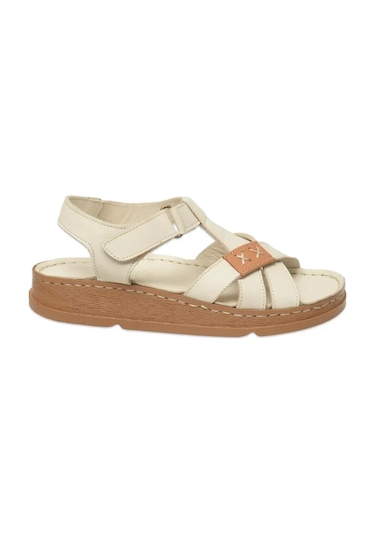 Mammamia D25ys-2440 Kadın Hakiki Deri Comfort Sandalet Kemik Siyah