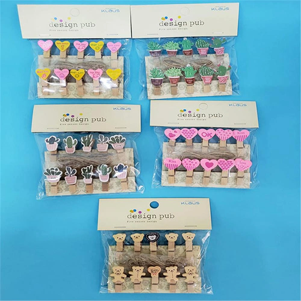 Ahşap Notluk Mandal Kız Tasarımlı