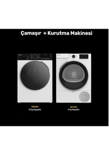 Arçelik 11140 MX Çamaşır Makinesi - 901 KMX Kurutma Makinesi