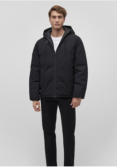 Mavi - Kapüşonlu Siyah Şişme Mont 0110352-900 Siyah