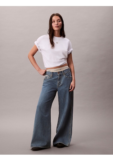 Calvin Klein Bayan T Shirt Lv047d204g Yaa Beyaz Beyaz