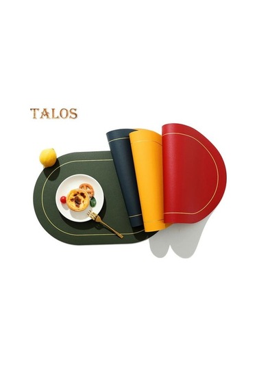 Koyu Mavi Yalıtım Pedi Kolay Temiz Suni Deri Placemat Ev Mutfak İçin Isıya Dayanıklı Masa Koruma Mat Koyu Mavi