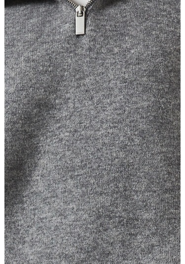 Represent Polar Half-zip Knit Sweater, Gri Lüks Yarım Fermuarlı Triko