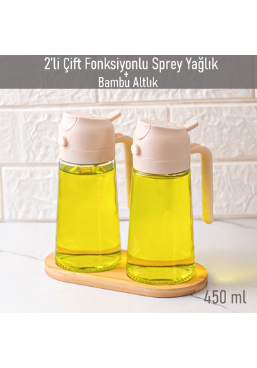 Porsima Alk-3154 Çok Amaçlı Cam Sprey Şişe -yağlık Limon Sirke Sos Püskürtücü, Sızdırmaz Standlı Yağlık Krem Krem