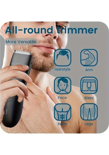 Dashanshop Cdh002jp Black Clıpclean Erkek Dual Baslikli Kasik Ve Vucut Trimmeri Skinsafe Teknolojili Islak Kuru Usb Sarjli Led Aydinlatmali Hassas Bolgeler Icin