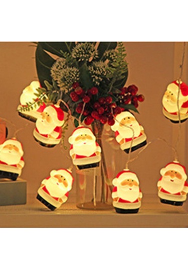 Kıyafetli Noel Baba Pilli Led Işıkl, Yılbaşı Cadılar Bayramı Parti Işıkları, Yılbağı Ağacı Süs Sarı