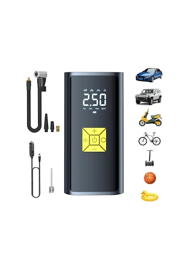 Xuweiwei Kablolu Lastik Sisirme Hava Kompresoru Dijital Otomatik Hava Pompasi Bisiklet Araba Lastikleri Icin Elektrikli Hizli Inflasyon Dijital Ekran