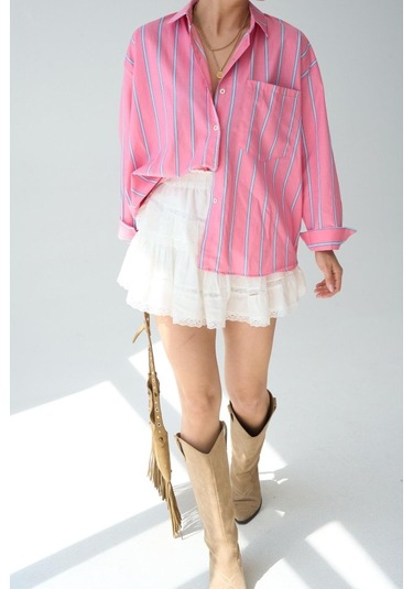 Cepli Gömlek - Pembe-mavi Pembe - Mavi