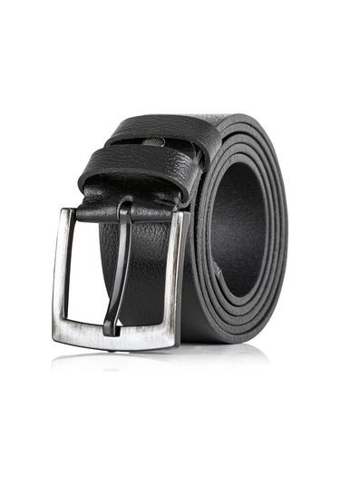 Gayış Özel Kutulu Hakiki Manda Derisi Erkek Kot Pantolon Kemer Siyah