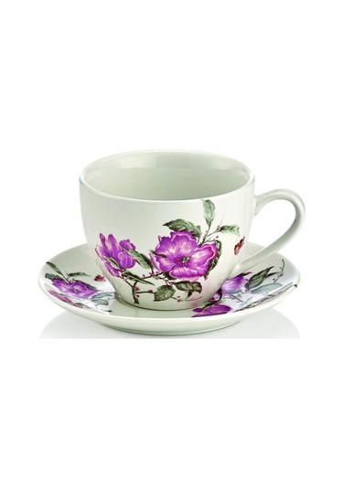 Noble Life Menekşe Desen Çay Fincan Seti