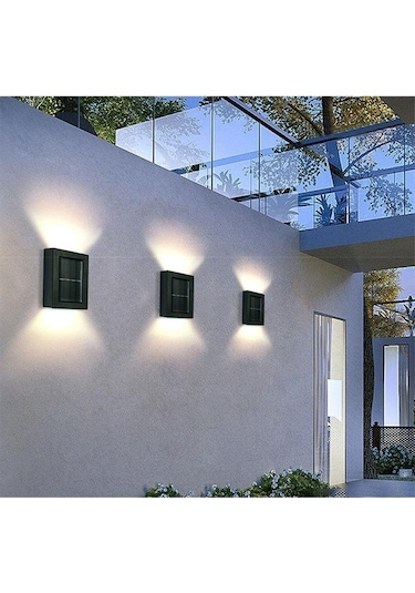 Technosmart 1Adet Modern Solar Çift Taraflı Duvar Lamba Güneş Ene Diğer