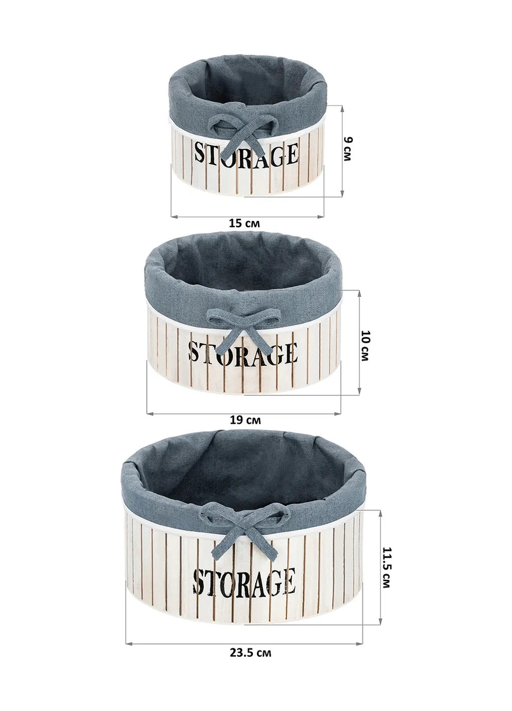 El Casa 3 Adet Saklama Organizatörü Seti 299426436 Gri