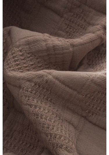 Ecocotton Tanya Pudra %100 Organik Pamuk Çift Kişilik Pike Yatak Örtüsü Takımı Pudra