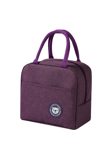 Mor 1 Adet Soğutucu Çanta Seyahat Öğle Yemeği Kutusu Çantası Mor
