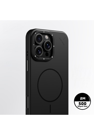 İphone 16 Pro Max Uyumlu Kılıf M-safe Şarj Özellikli Youngkit Dynamag Serisi Kapak Siyah