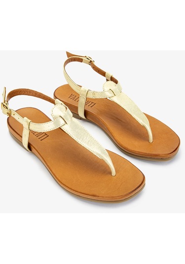 Valmenti Ola Kadın Gold Hakiki Deri Duz Sandalet 766 1541 Bn Sndlt Y24 Altın