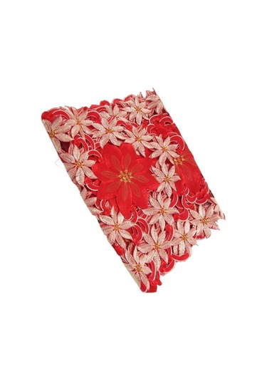 Ulzyvf Restoran Partisi Örtüsü, Noel Masa Kırmızı İşlemeli İnç İçin, 15x70 Bl Kırmızı