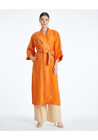 Kadın Biyeli Kap - Bağlama Kemer Detaylı - Modern Ve Şık - Günlük Ve Özel Günlerde Kullanım İçin Kap Orange Turuncu Kadın Biyeli Kap - Bağlama Kemer Detaylı - Modern Ve Şık - Günlük Ve Özel Günlerde Kullanım İçin Kap Orange Turuncu