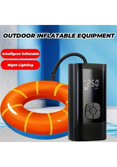 Willowhaven Jkuoo Elektrikli Mini Pompa 150psı Dijital Lcd Ekran Şişirme Aracı Siyah