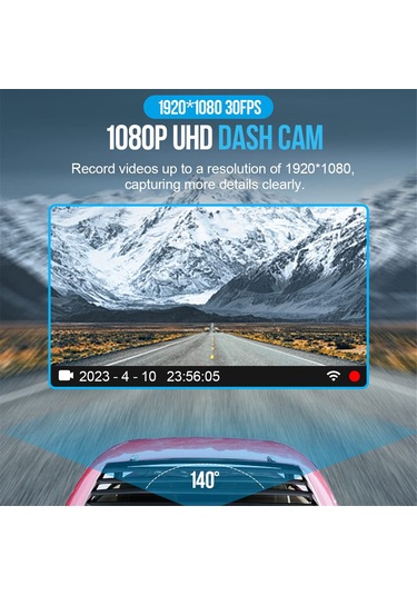 Ranyeek Araba Gördüş Kaydedici Fhd 1080p - 360 Döner 140 Geniş Açı - Wifi Bağlantılı - Akıllı Park Monitörü - Usb Şarjlı Sd Kart Dahil Değil