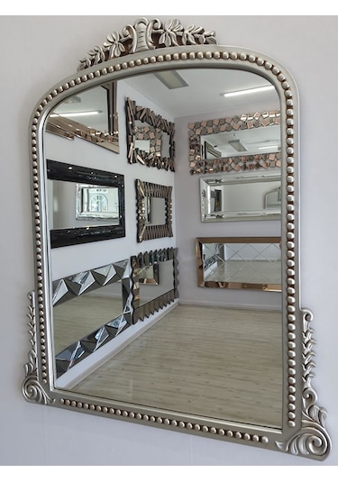 Ayna Denizi Lady Silver Model Gümüş Renk Dekoratif Ayna Gümüş