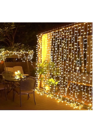 2x2 Metre Perde Led Sarı Işık Çok Renkli