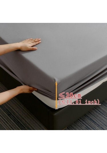 Novahub İdrar Geçirmez Yatak Örtüsü 90x200cm, Su Geçirmez Kaymaz, Nefes Alabilir, Rahat, Yatak Odası İçin Gri Gri