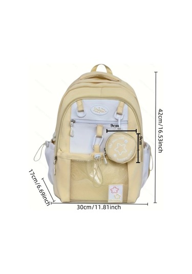 Honeybeeshop Pembe Renkli Kapasiteli Naylon Okul Sırt Çantası Fermuarlı Ve Aksesuarlı Pembe